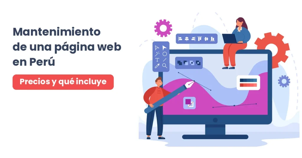 Personas gestionando el mantenimiento de una página web en una pantalla